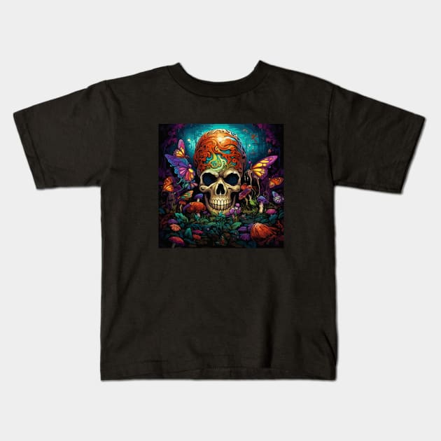 Hippie Man Magic Mushroom Kids T-Shirt by MushMagicWear